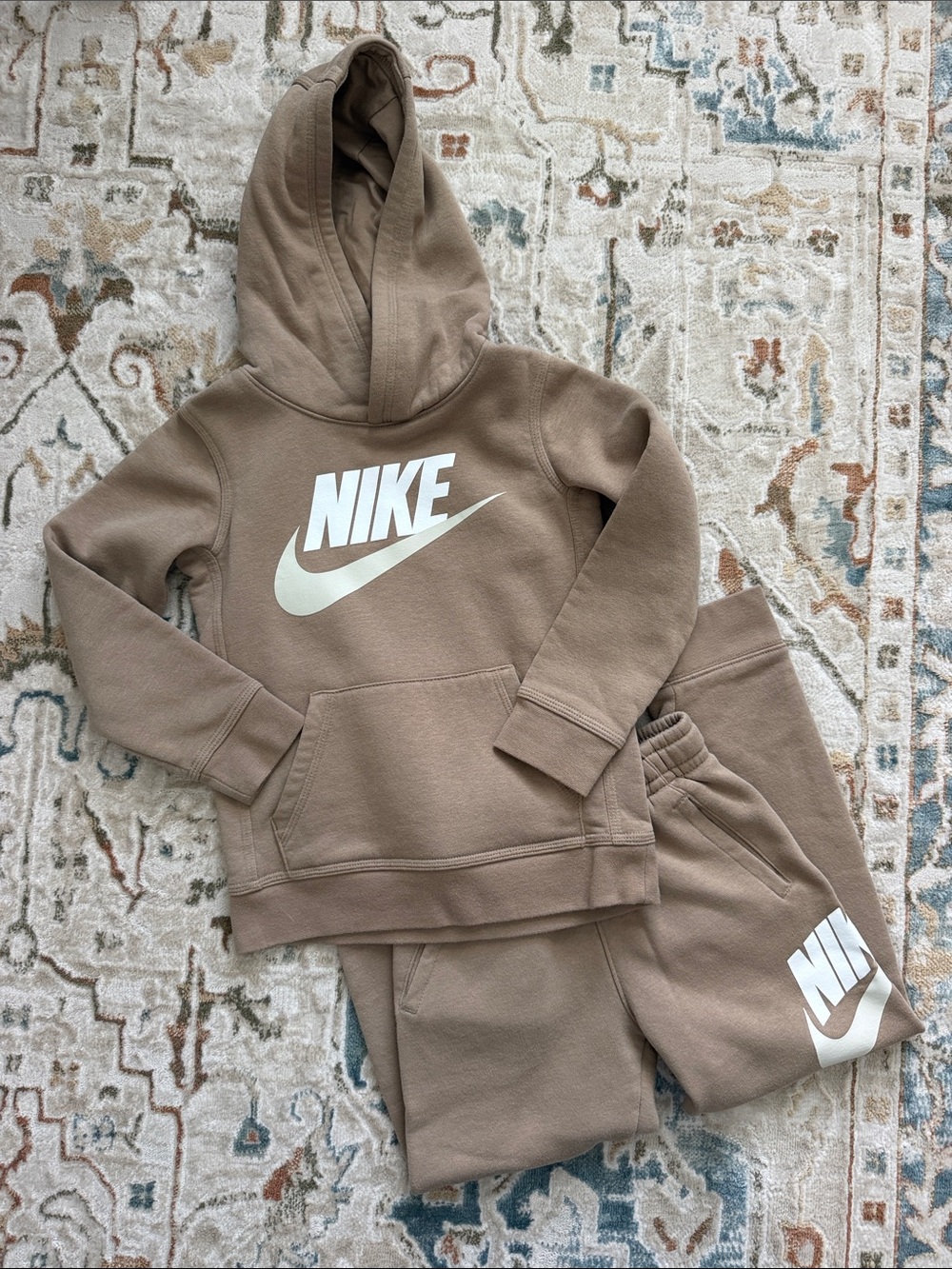Nike Kids Brown Hoodie (size 6) & Sweatpants (size 7)